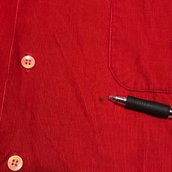 Vintage 70s Kentfield Corduroy Button Down Shirt Large Tailored in Japan Red - Picture 4 of 7